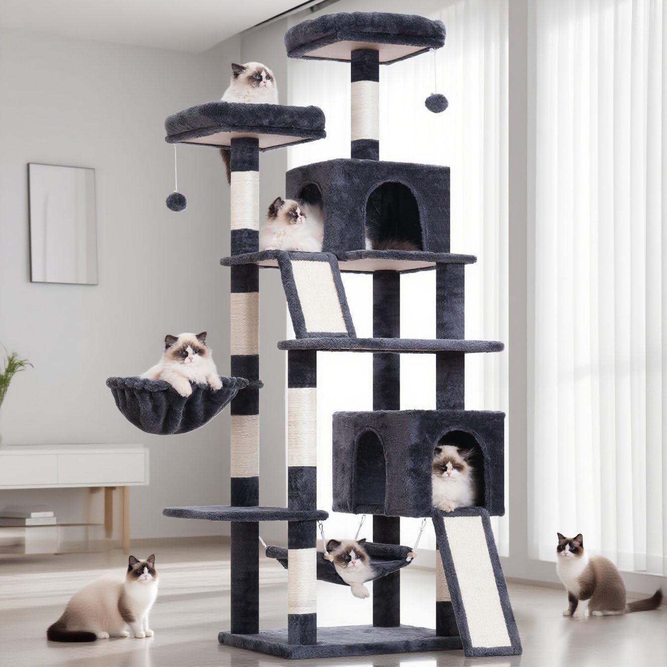 Gitelsnour suspended fur balls spark interactive play.