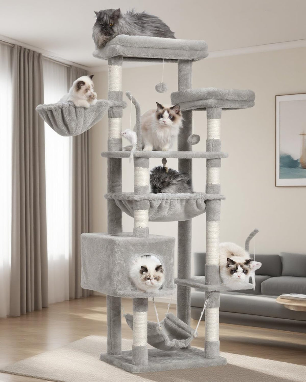 Gitelsnour cat tree top perches provide elevated resting spots for curious cats
