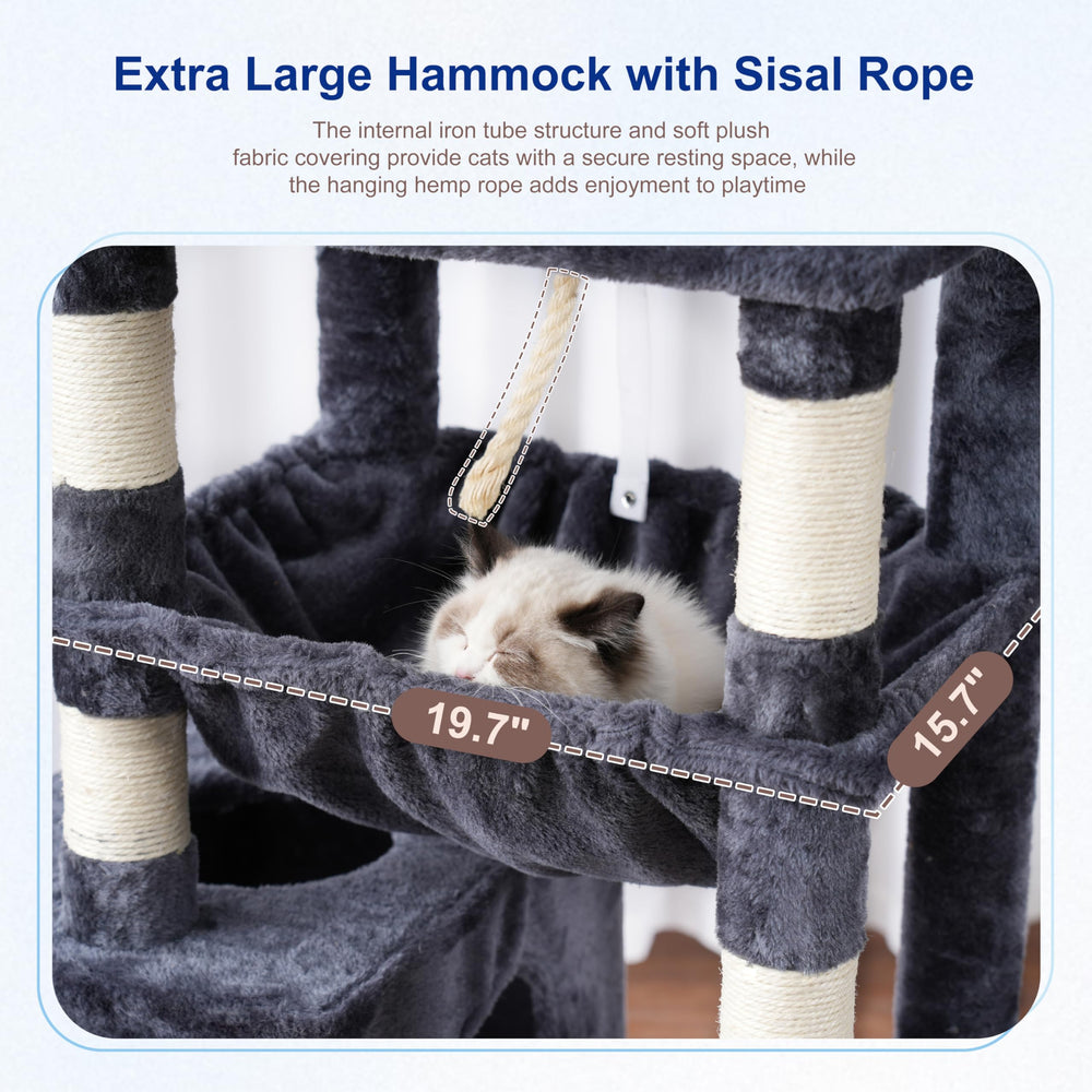 Gitelsnour cat tree top perches offer wide surfaces for naps and room viewing