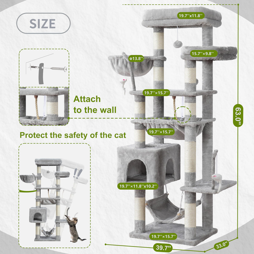 Gitelsnour cat tree with toy ball teaser invites playful exploration