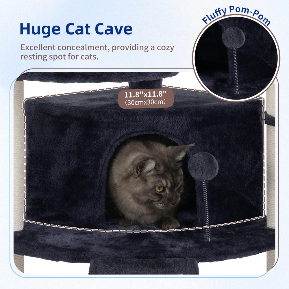 Gitelsnour Corner Cat Tree features six sisal posts for healthy scratching.