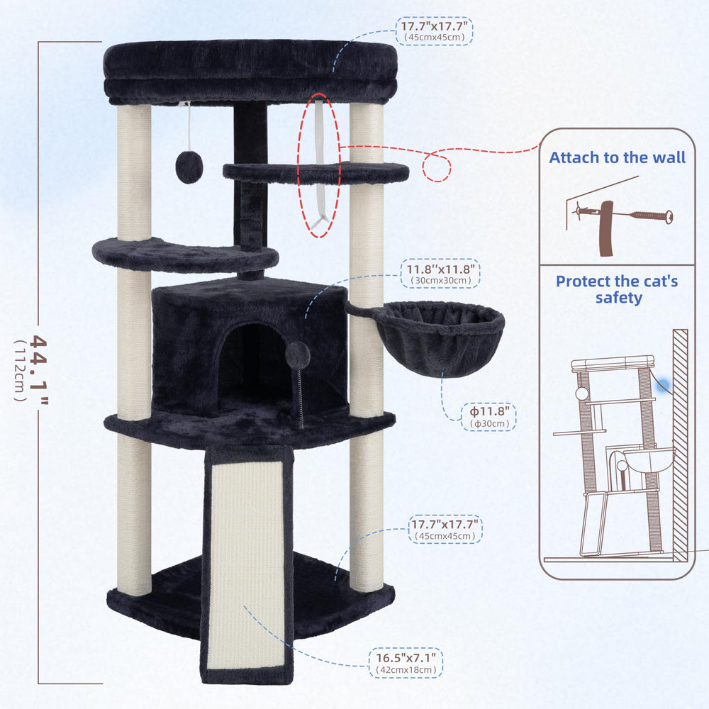 Gitelsnour Corner Cat Tree crescent silhouette adds style to your home.