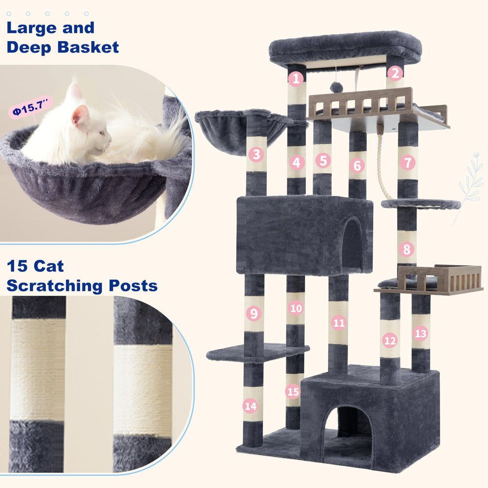 Gitelsnour cat condos provide roomy retreats for quiet naps and cozy hideaways.