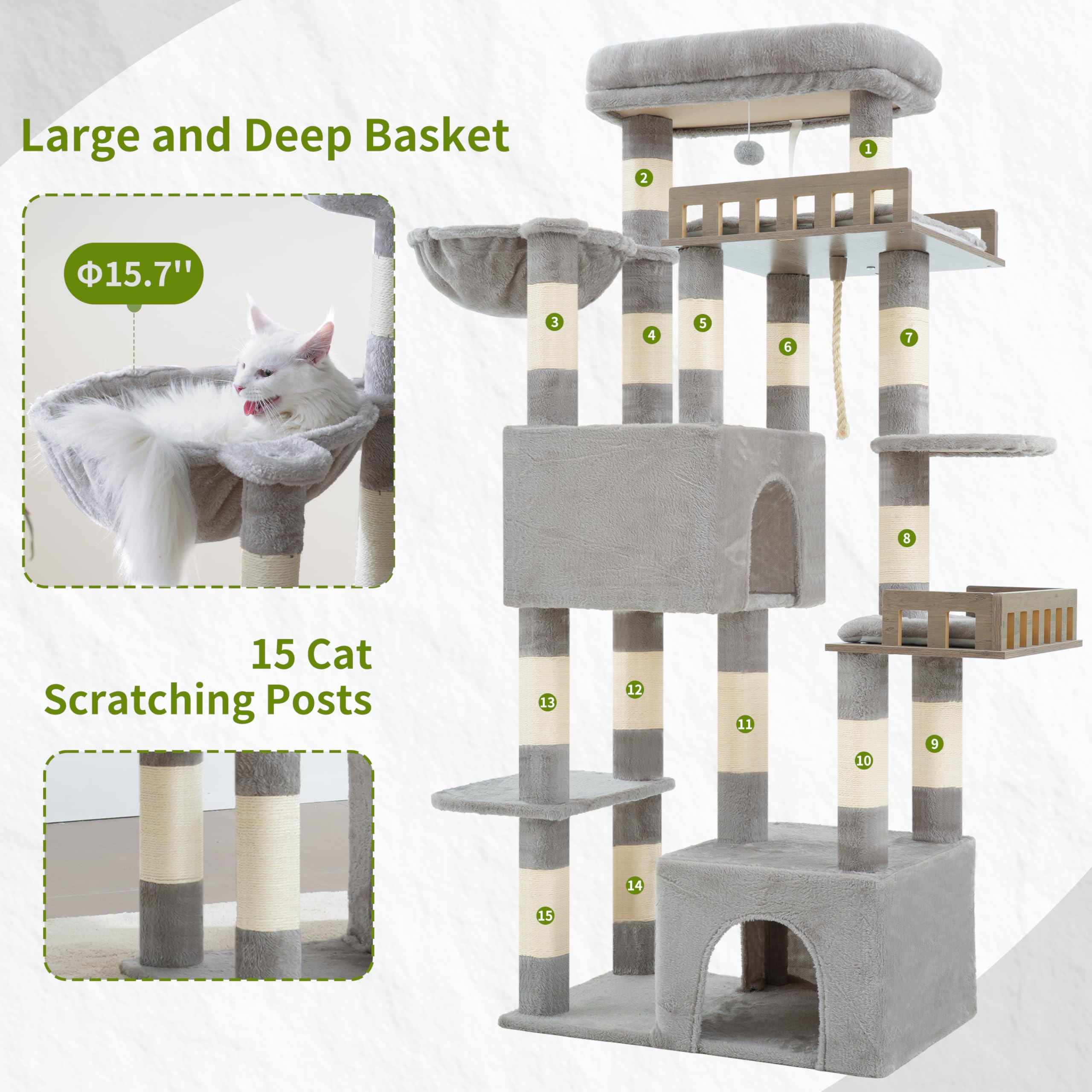 Gitelsnour Maine Coon Cat Tree condos offer roomy retreats.