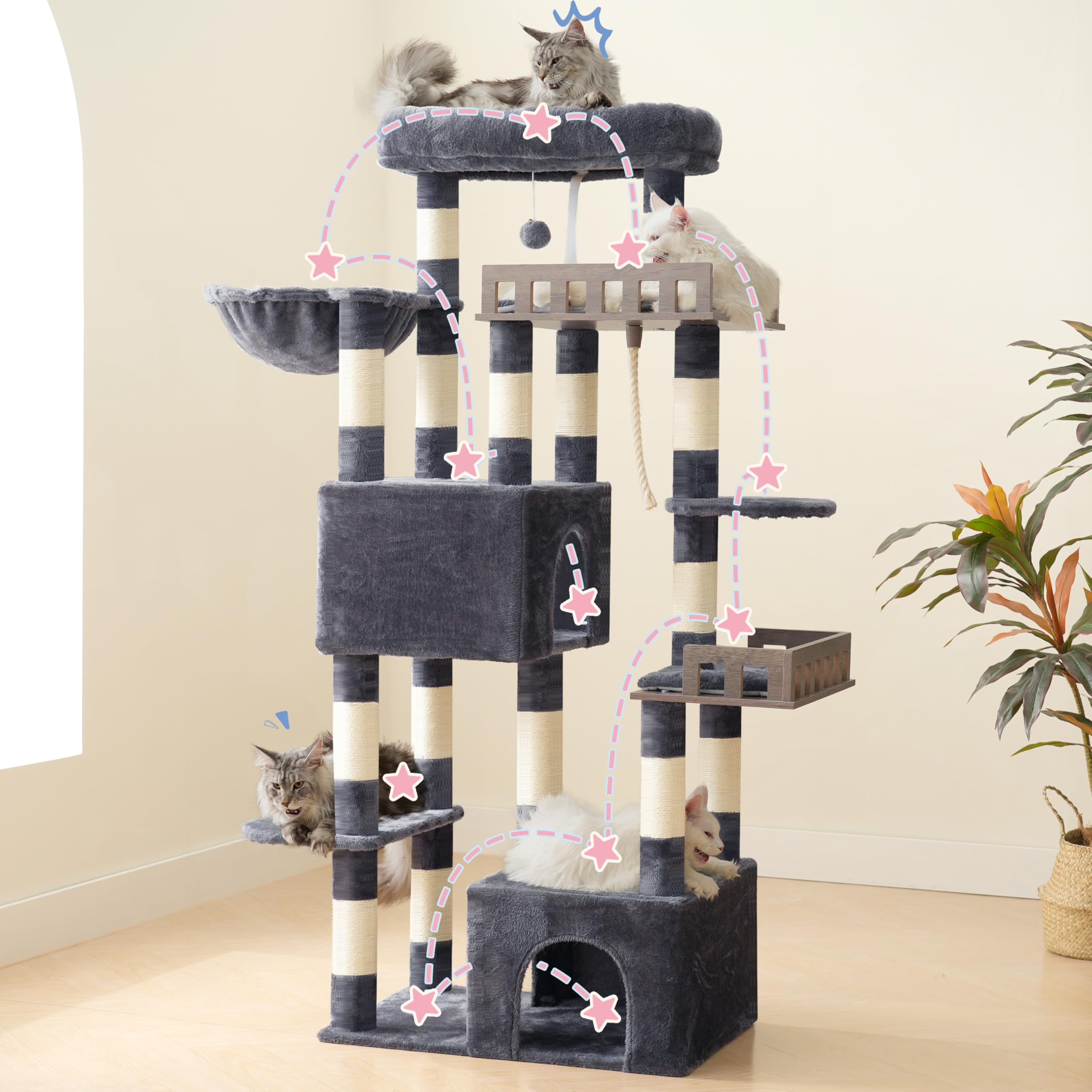 Gitelsnour cat hammock offers a secure hanging lounge for relaxed naps.