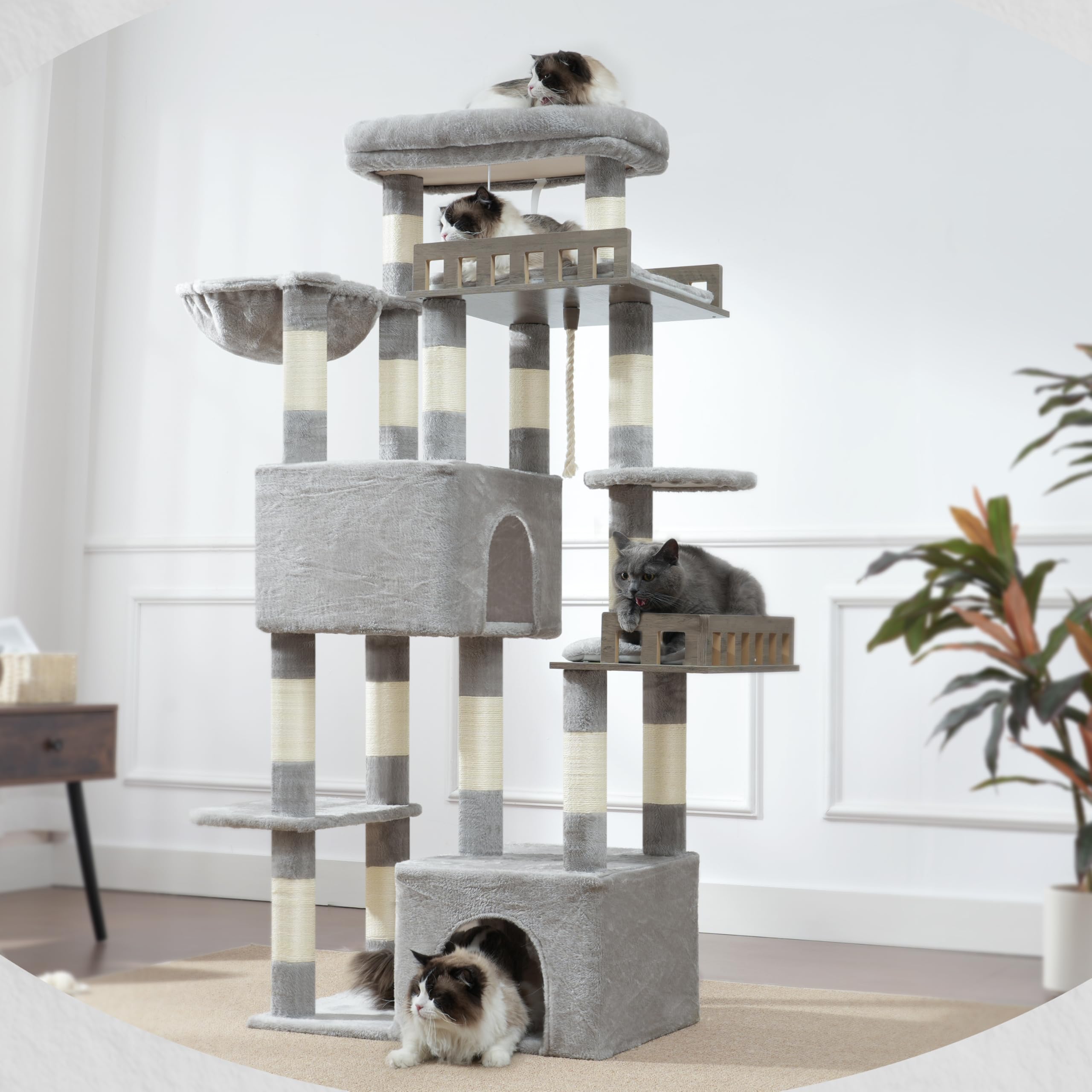 Gitelsnour Maine Coon Cat Tree cushions for comfortable rests.