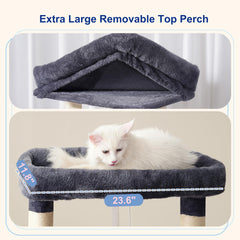 Gitelsnour cat tree second perch offers varied heights for active felines.