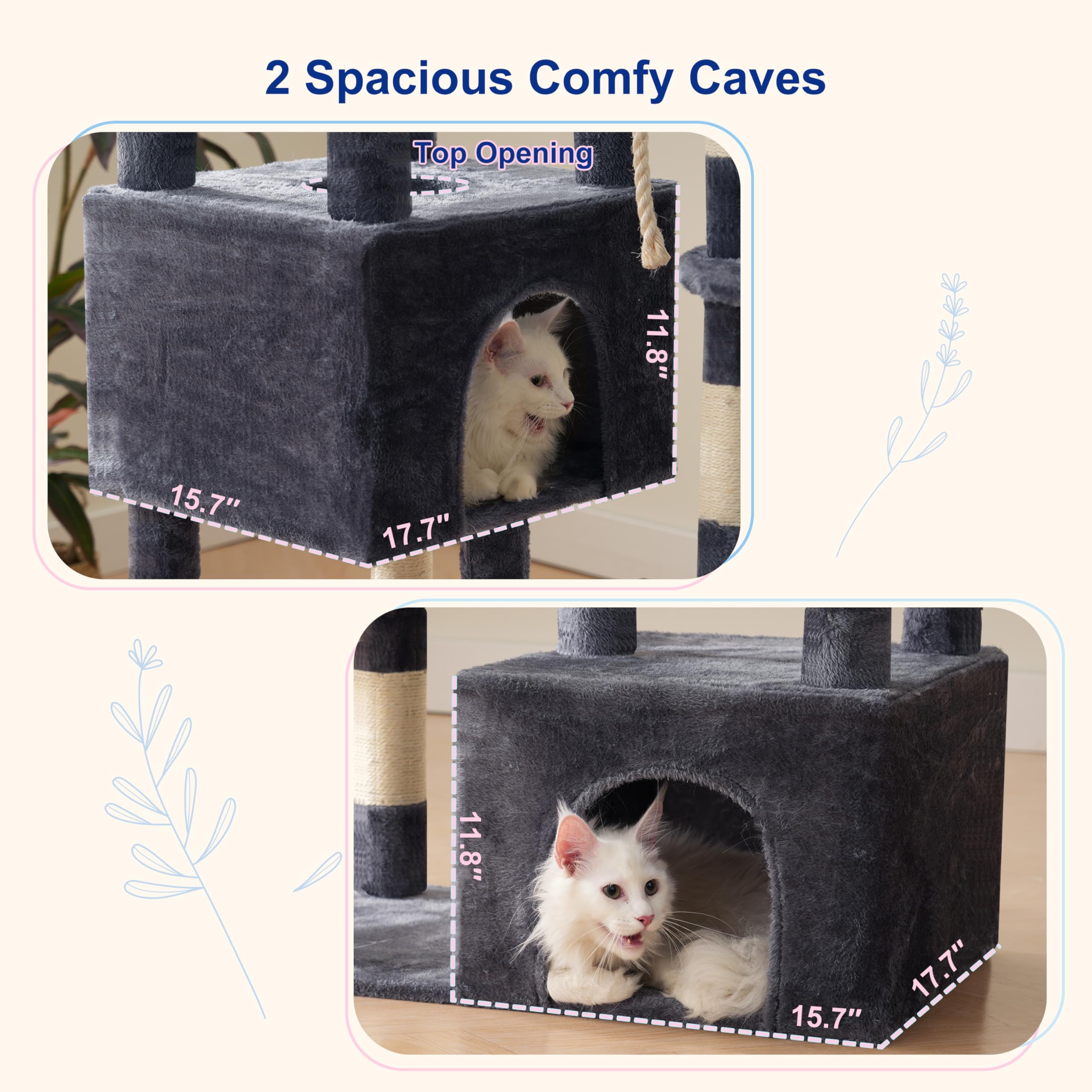Gitelsnour cat tree features 15 sisal posts for scratching and stimulation.