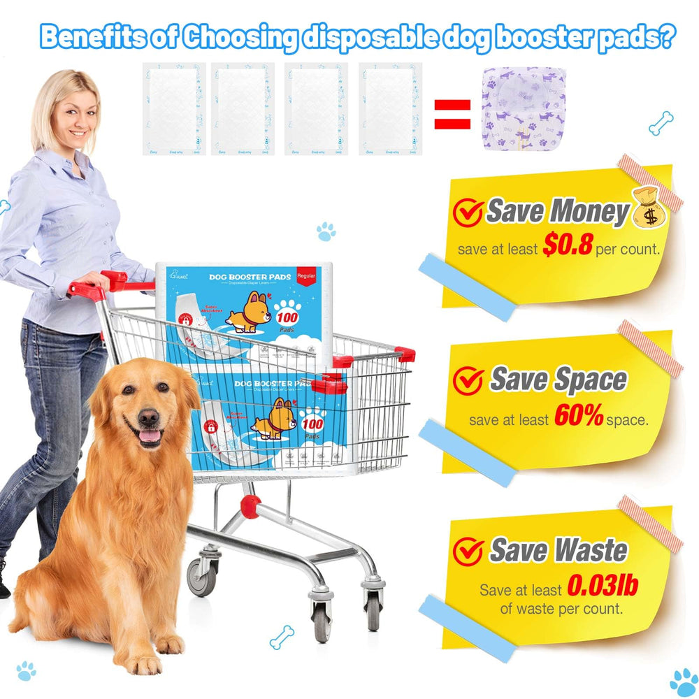 GIUACL dog diaper liner soft cotton top reduces skin irritation for daily wear