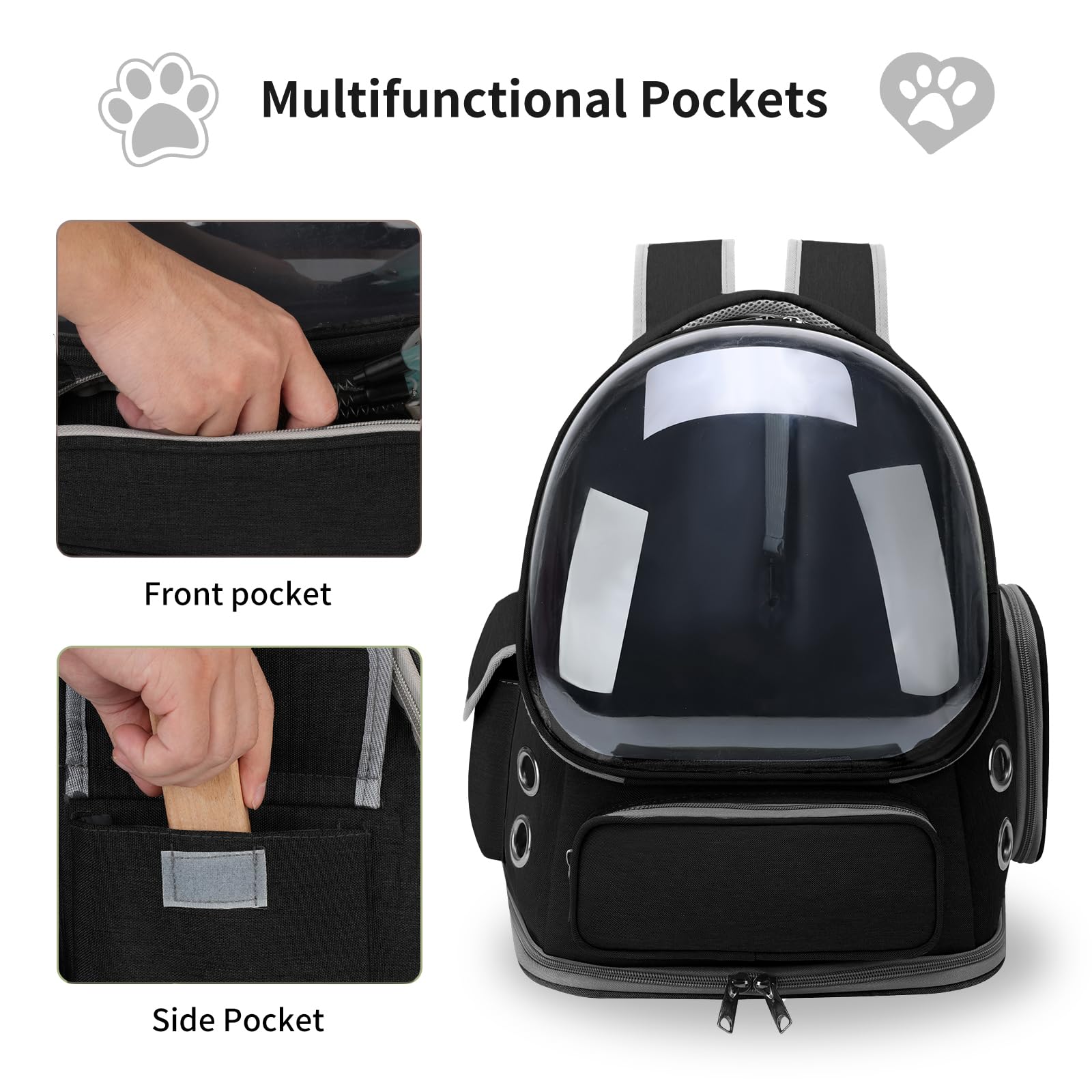 GixDix spacious interior accommodates cats up to 20 lbs for relaxed journeys.