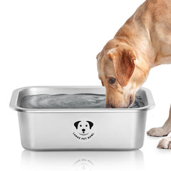 GIXSEGIE XL stainless steel dog bowl with a wide opening for easy feeding.