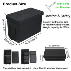 GJEASE dog travel storage compartment keeps treats and toys organized during trips.