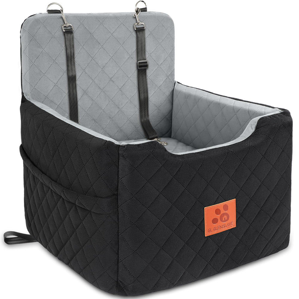 GL GLENSLAVE dog car seat front view with elevated design for a smoother ride.