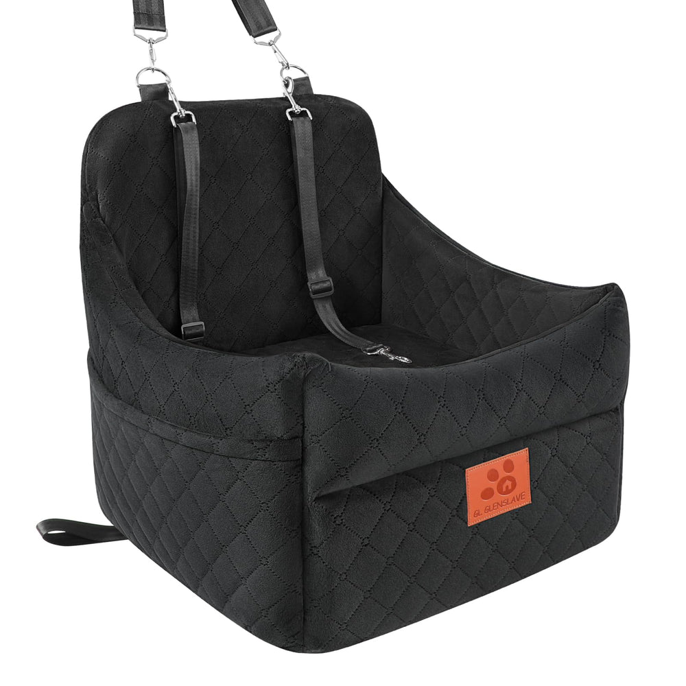 GL GLENSLAVE dog car seat front view shows secure travel for small and medium dogs
