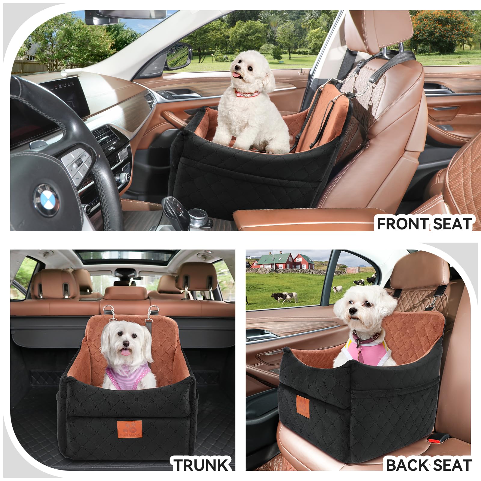 GL GLENSLAVE dog car seat side view highlighting height and space