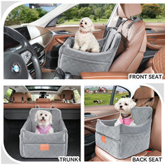 GL GLENSLAVE dog car seat side view showing adjustable safety features