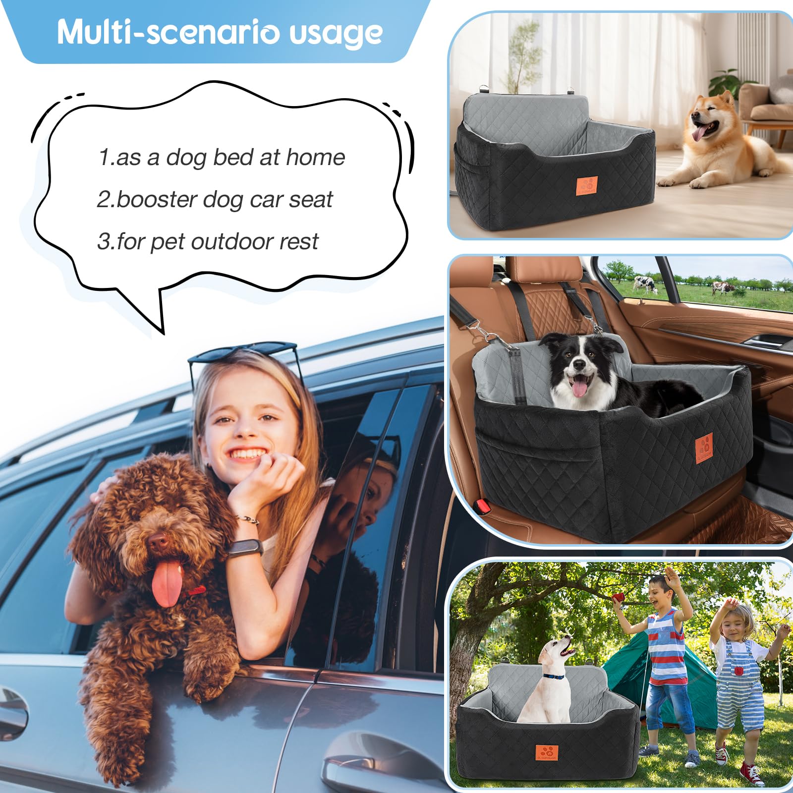 GL GLENSLAVE dog car seat washable cover demonstrating easy cleaning