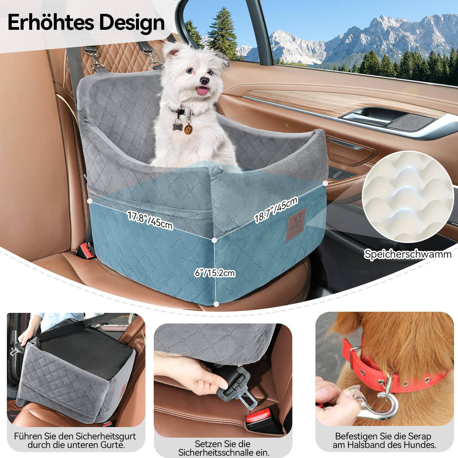 GL GLENSLAVE dog car seat washable cover for easy cleaning