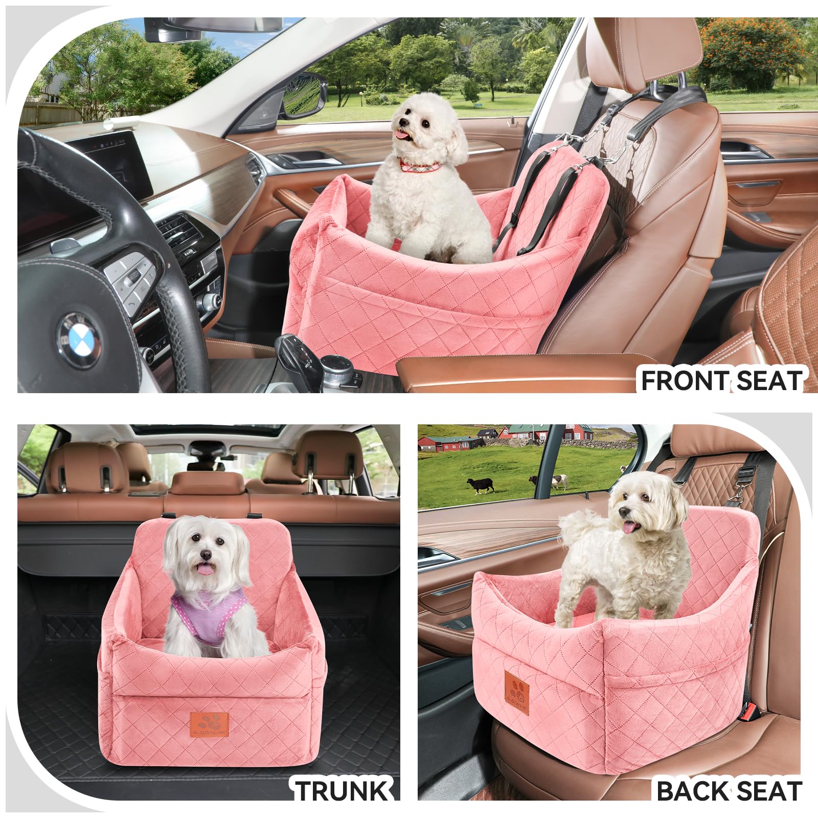 GL GLENSLAVE dog seat front-seat use showing secure attachment