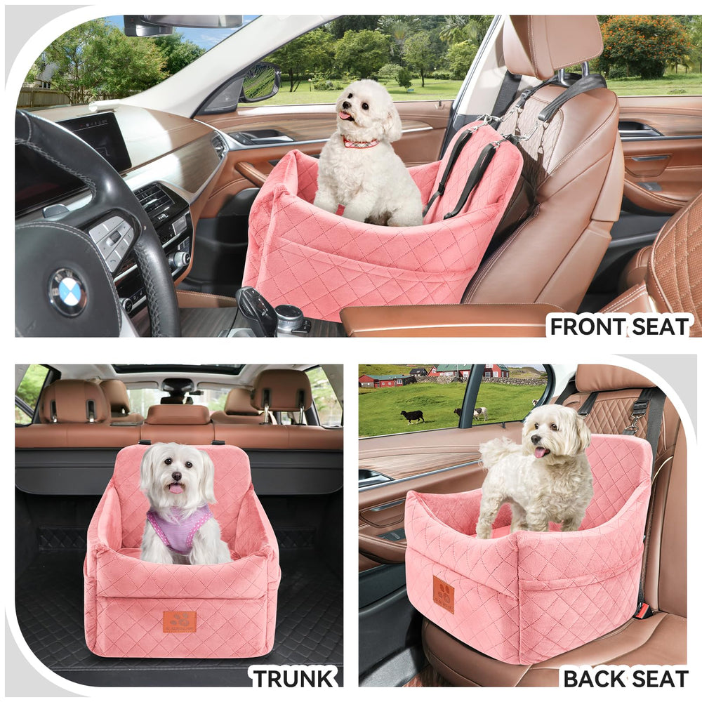 GL GLENSLAVE dog seat front-seat use showing secure attachment