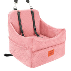GL GLENSLAVE pink dog car seat booster secured for safe travel