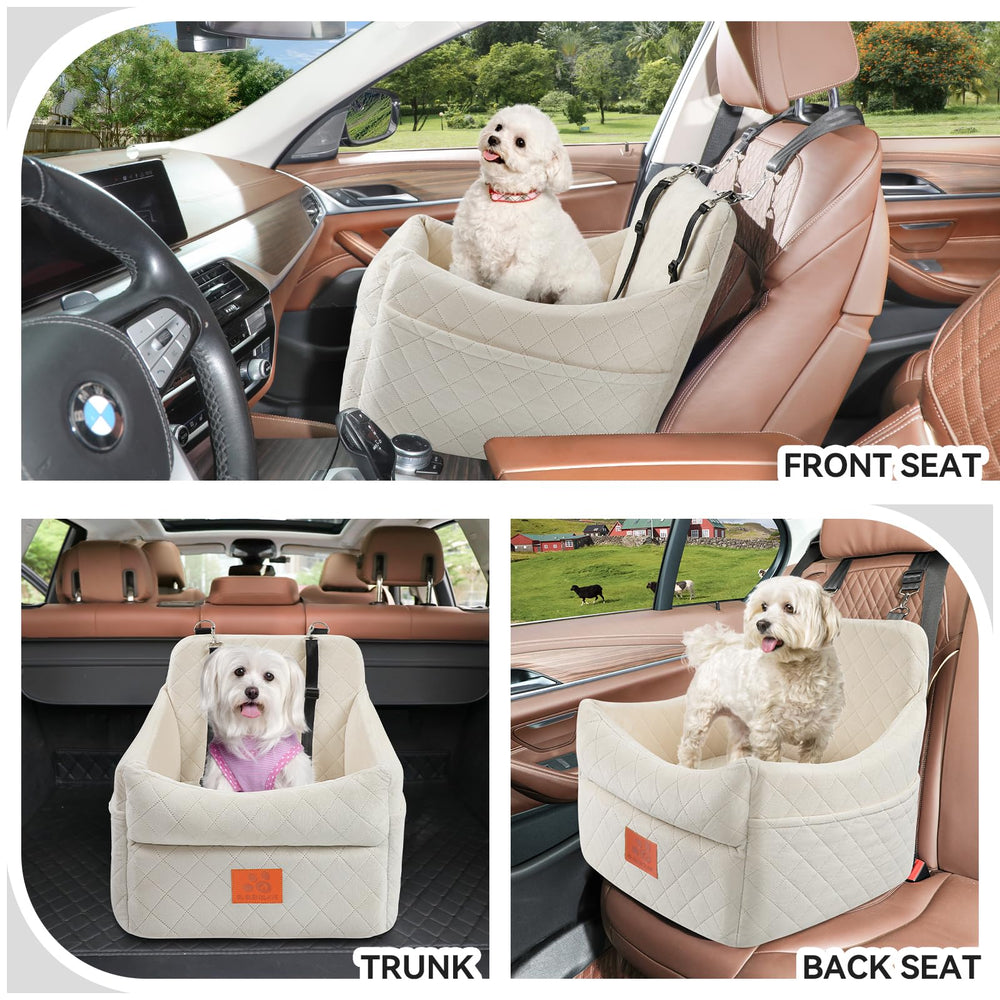 GL GLENSLAVE dog seat side view with memory foam cushion for comfort.