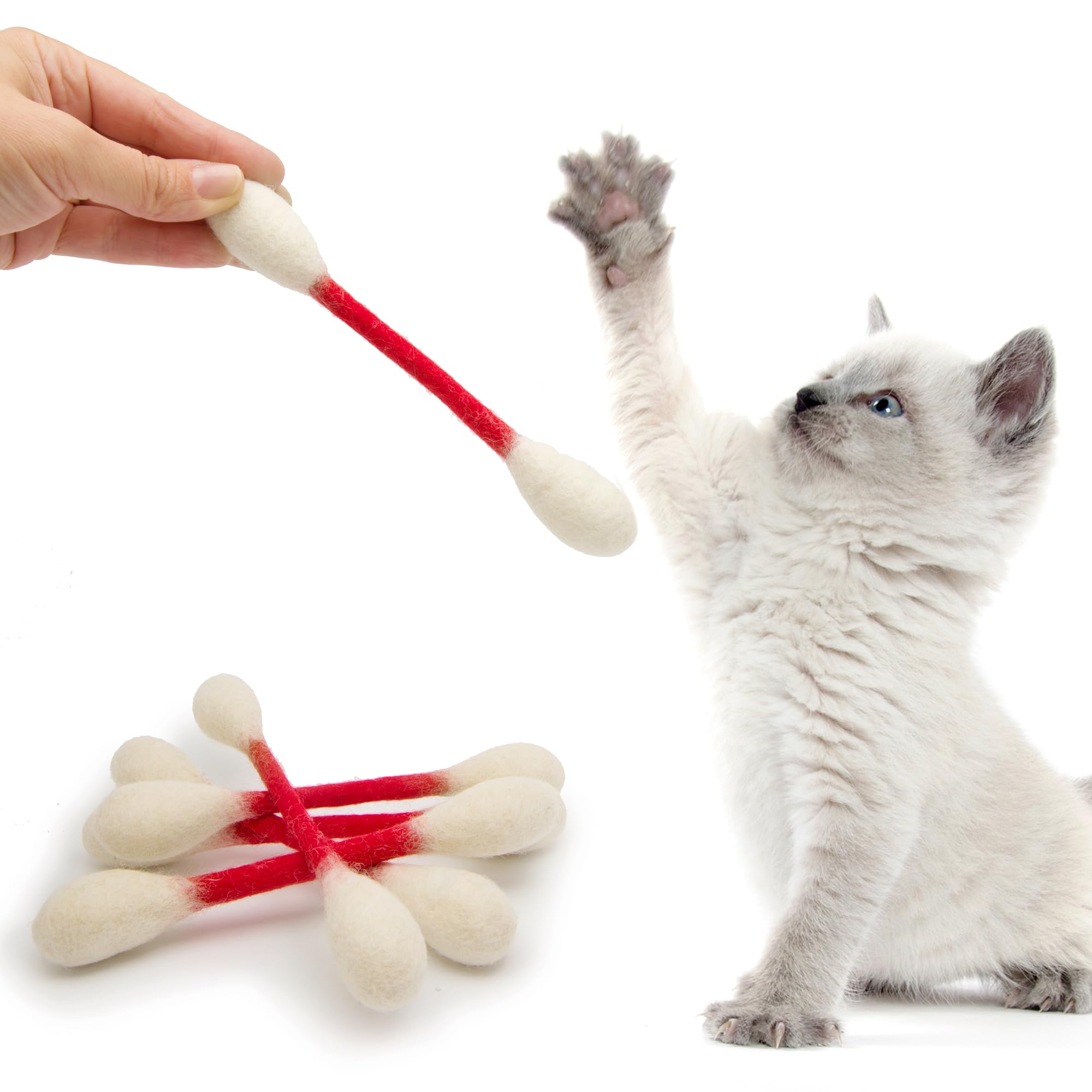 Glaciart One Swabs Cat Toys – eco-friendly wool toy used during playtime.