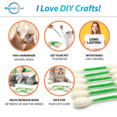 Durable wool catnip swabs from Glaciart One provide active play