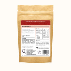 Glacier Peak Holistics Inflapotion label close-up highlighting organic ingredients.