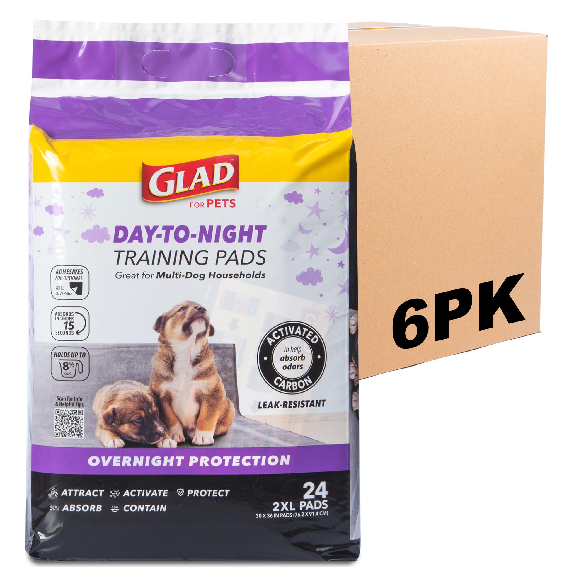 Glad Day to Night pad showing odor control in indoor training scenario