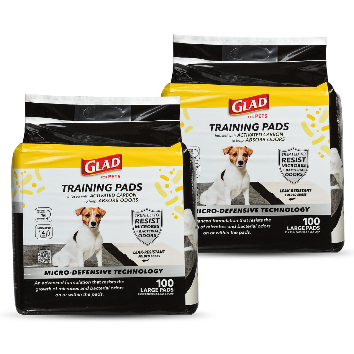 Glad for Pets activated carbon puppy pad, odor control in the potty area.