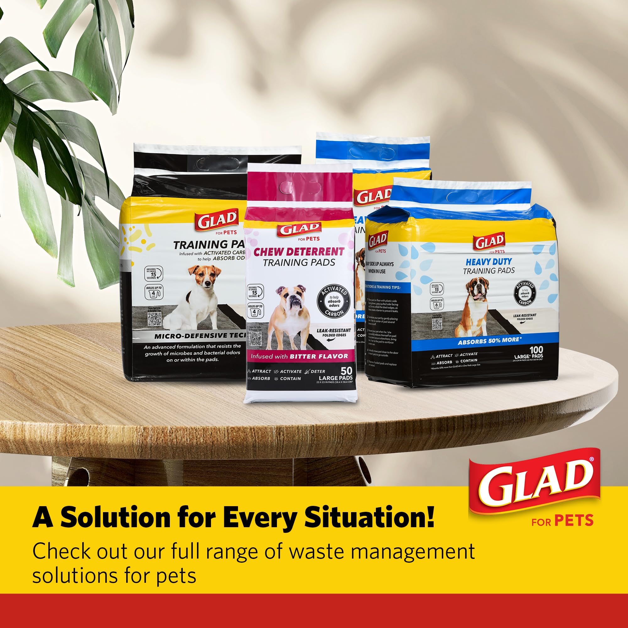 Glad for Pets 50-count packaging highlighting convenience and disposal
