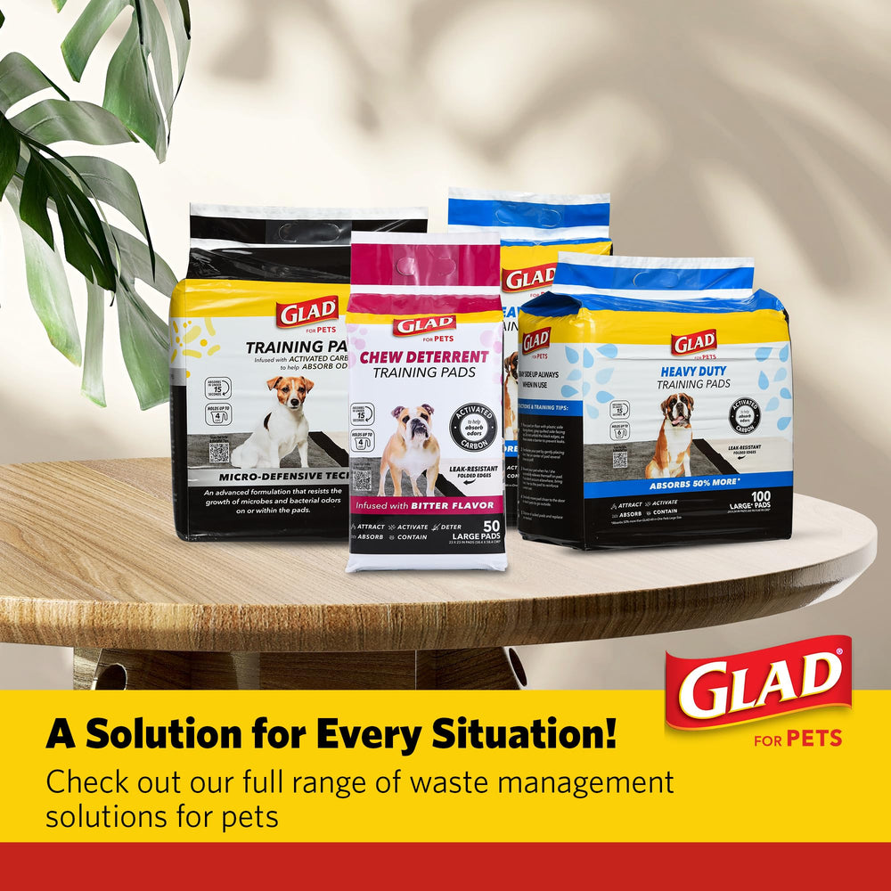Glad for Pets 50-count packaging highlighting convenience and disposal