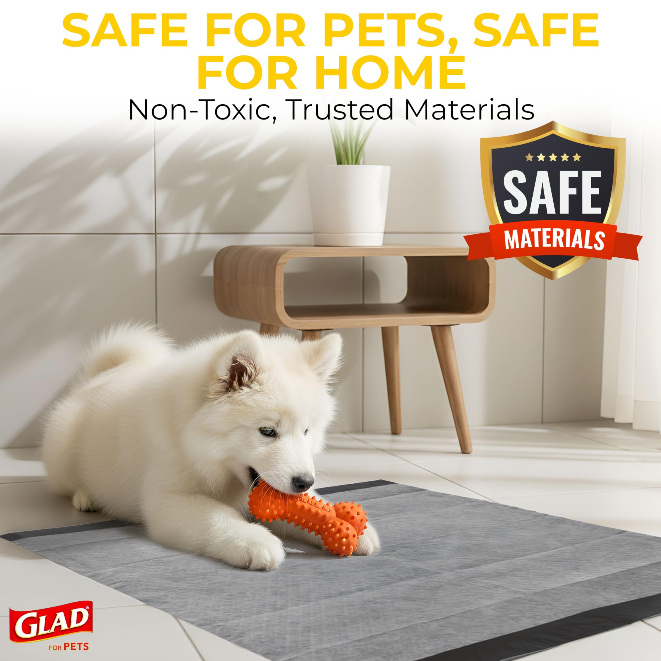 Glad for Pets pad placed on indoor elimination spot for easy access