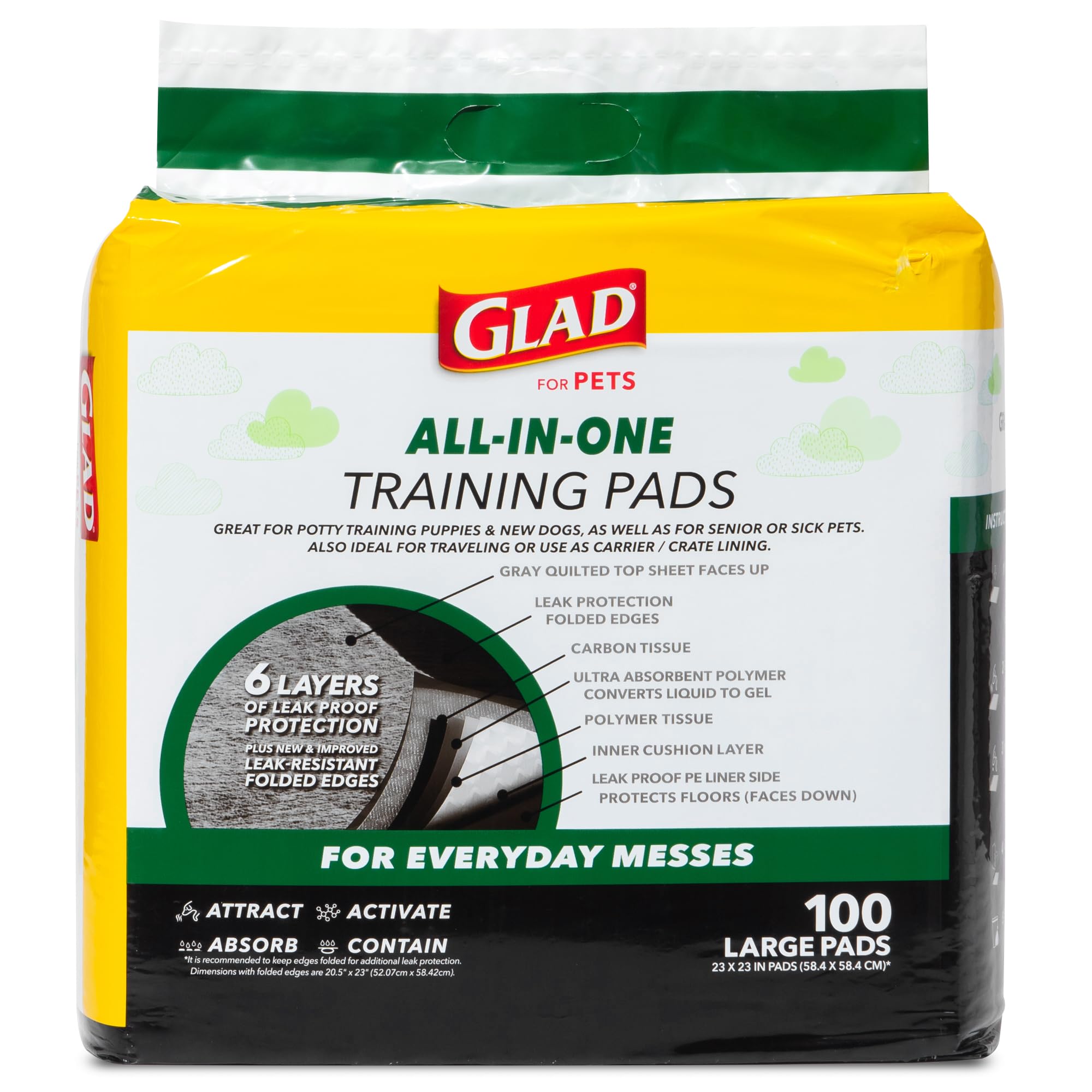Glad for Pets pads use pheromone attractant to guide dogs to elimination spots