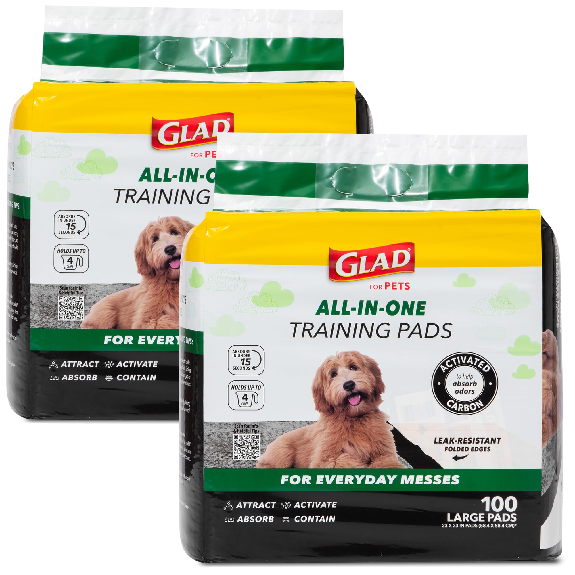 Glad for Pets puppy pads top sheet channels liquid to core for quick absorption