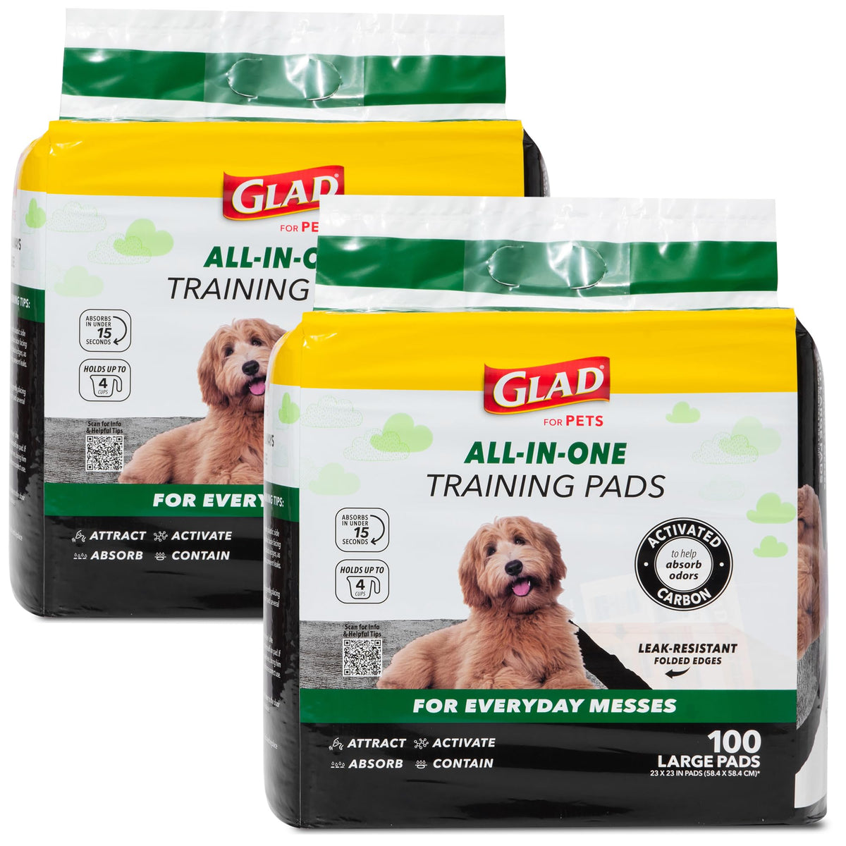 Glad for Pets puppy pads top sheet channels liquid to core for quick absorption