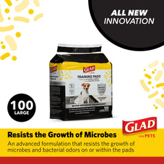 Glad for Pets six-layer leak-proof pad, reliable containment.