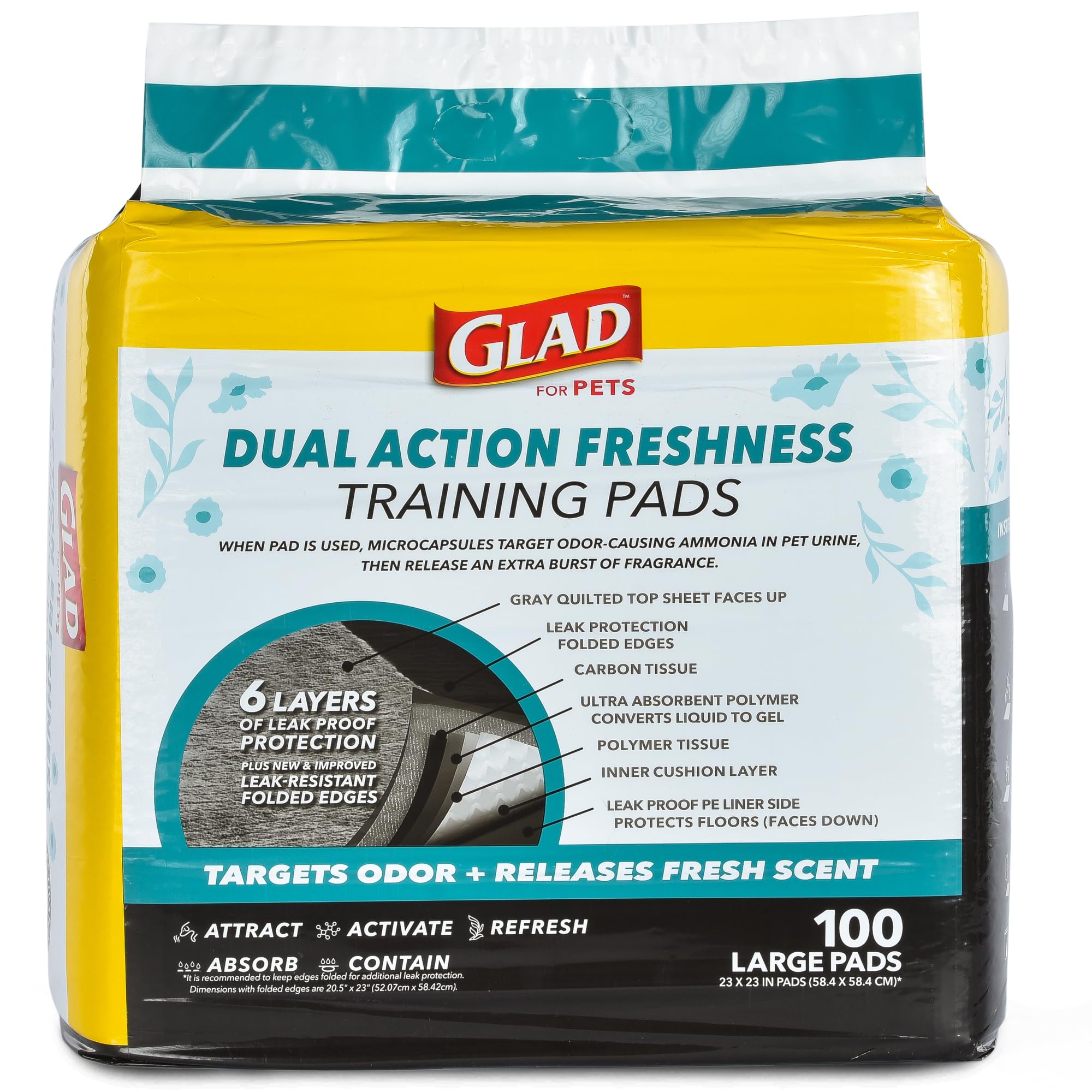 Glad for Pets ultra-absorbent polymer turns liquid into gel quickly.