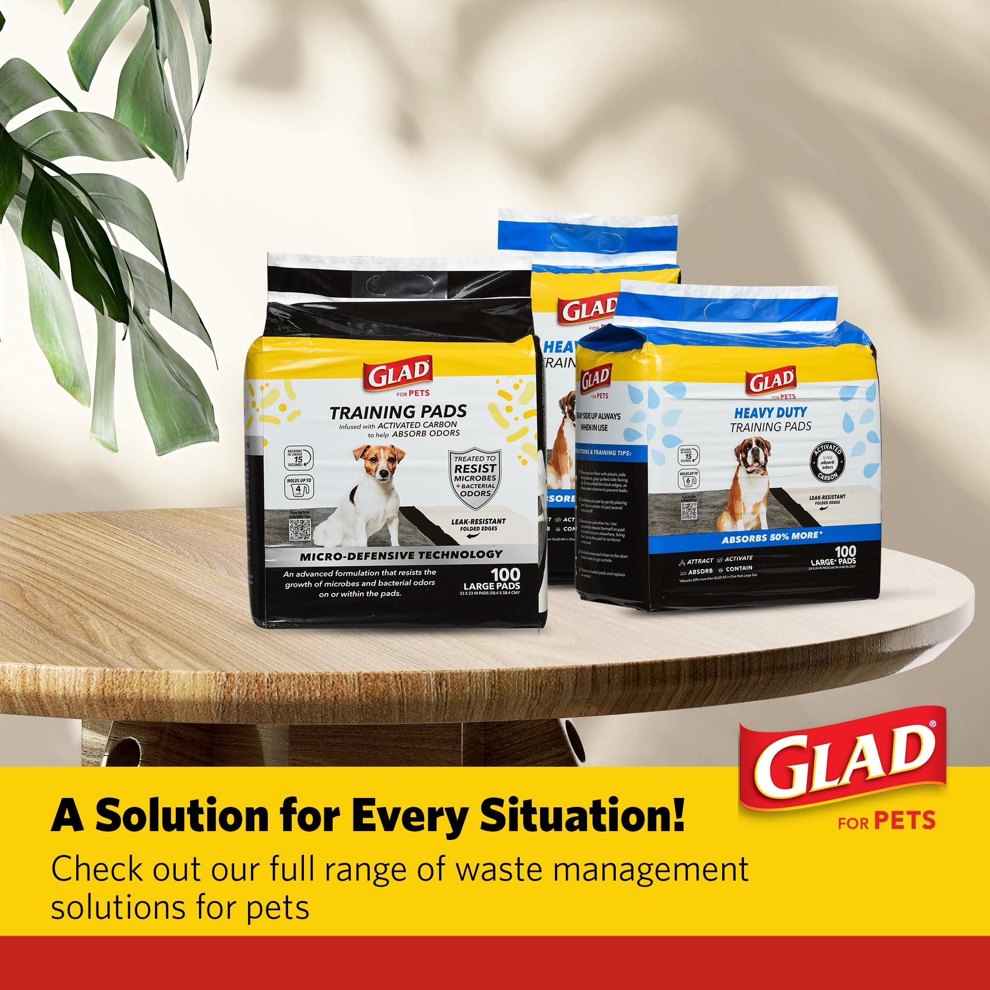 Glad for Pets 100-count pack provides flexible coverage for busy homes.
