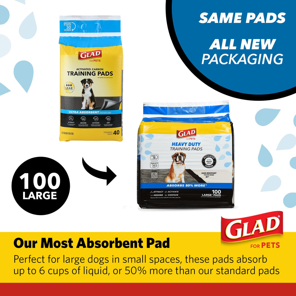 Glad for Pets heavy-duty pad with leak-resistant edges protects floors.