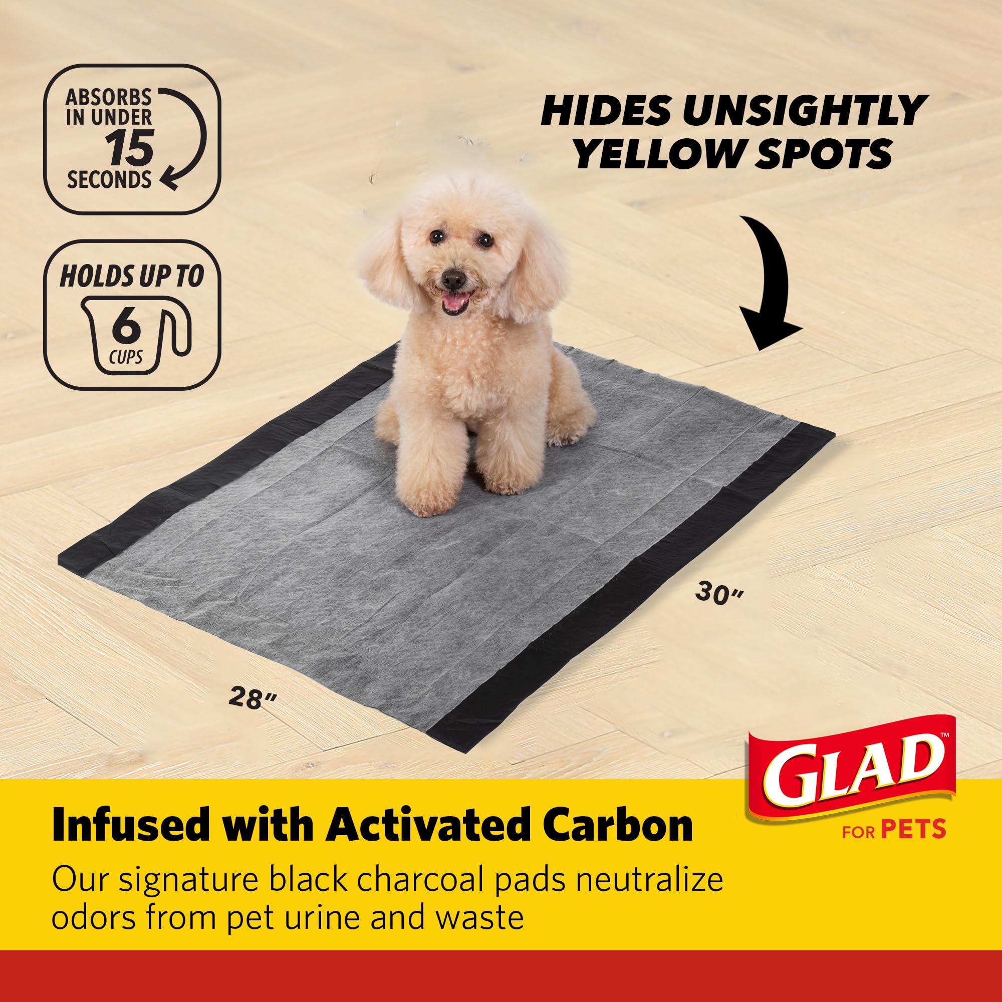 Glad for Pets activated carbon layer view, helping neutralize odors at the source.