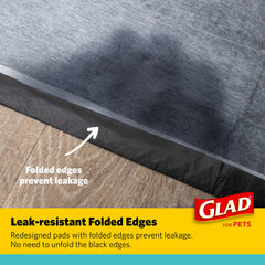 Glad for Pets charcoal puppy pad featuring pheromone attractant for training.
