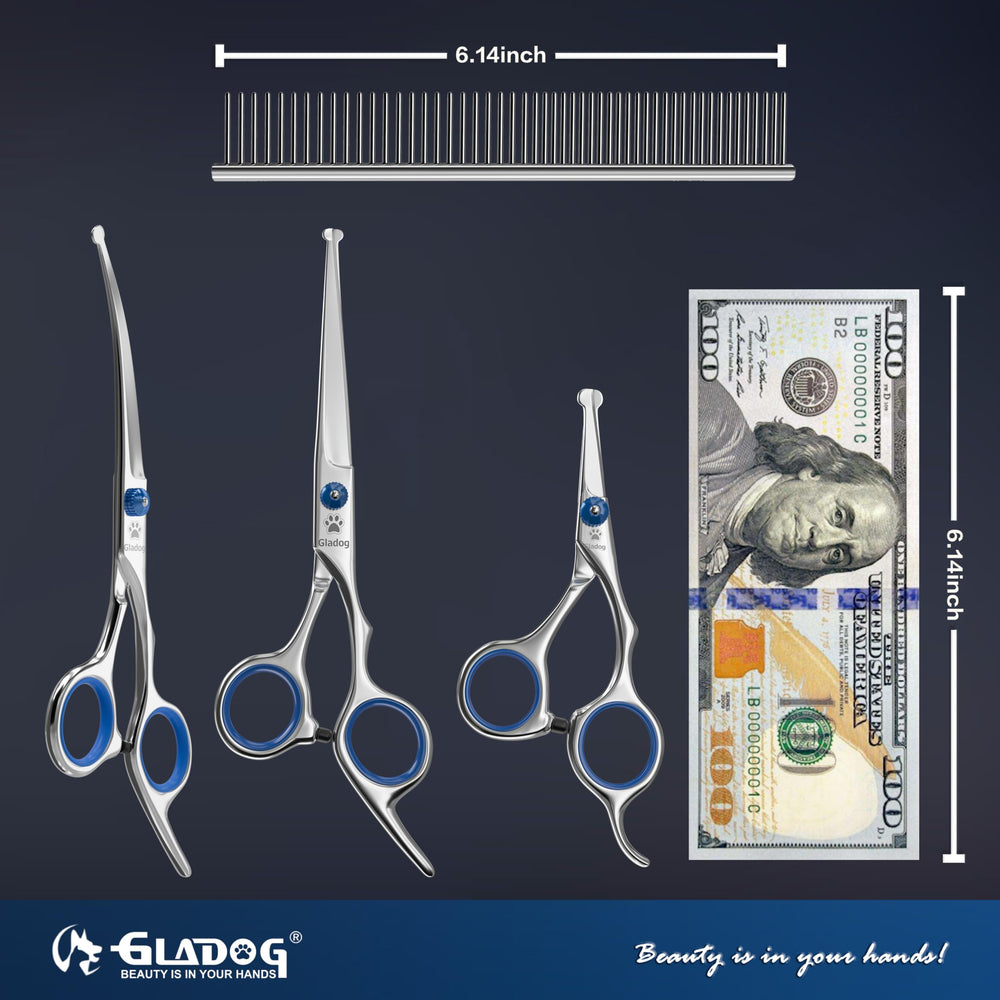 GLADOG straight scissor (5.3 in) ideal for detail work.