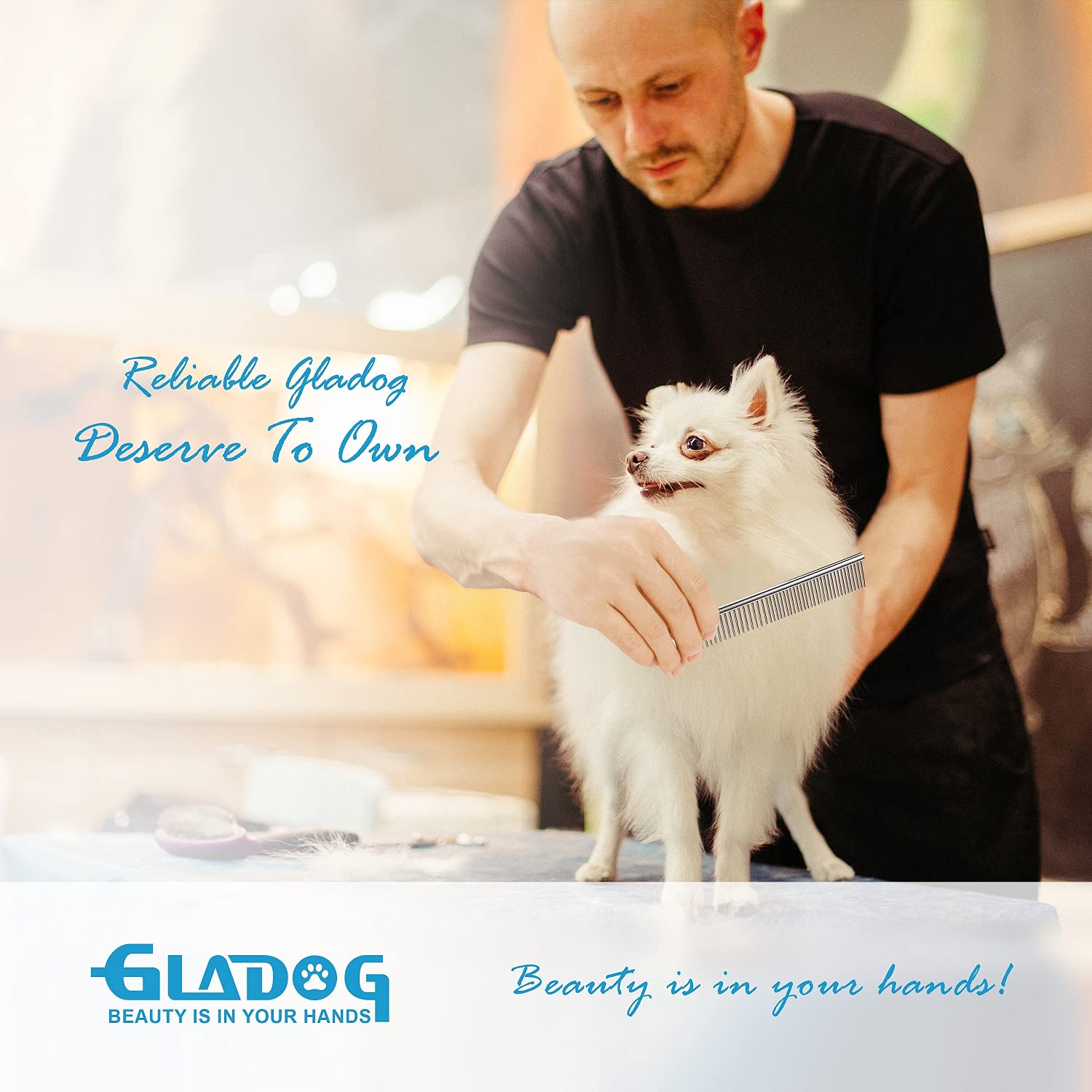 GLADOG cleaning cloth and comb aid quick maintenance after grooming