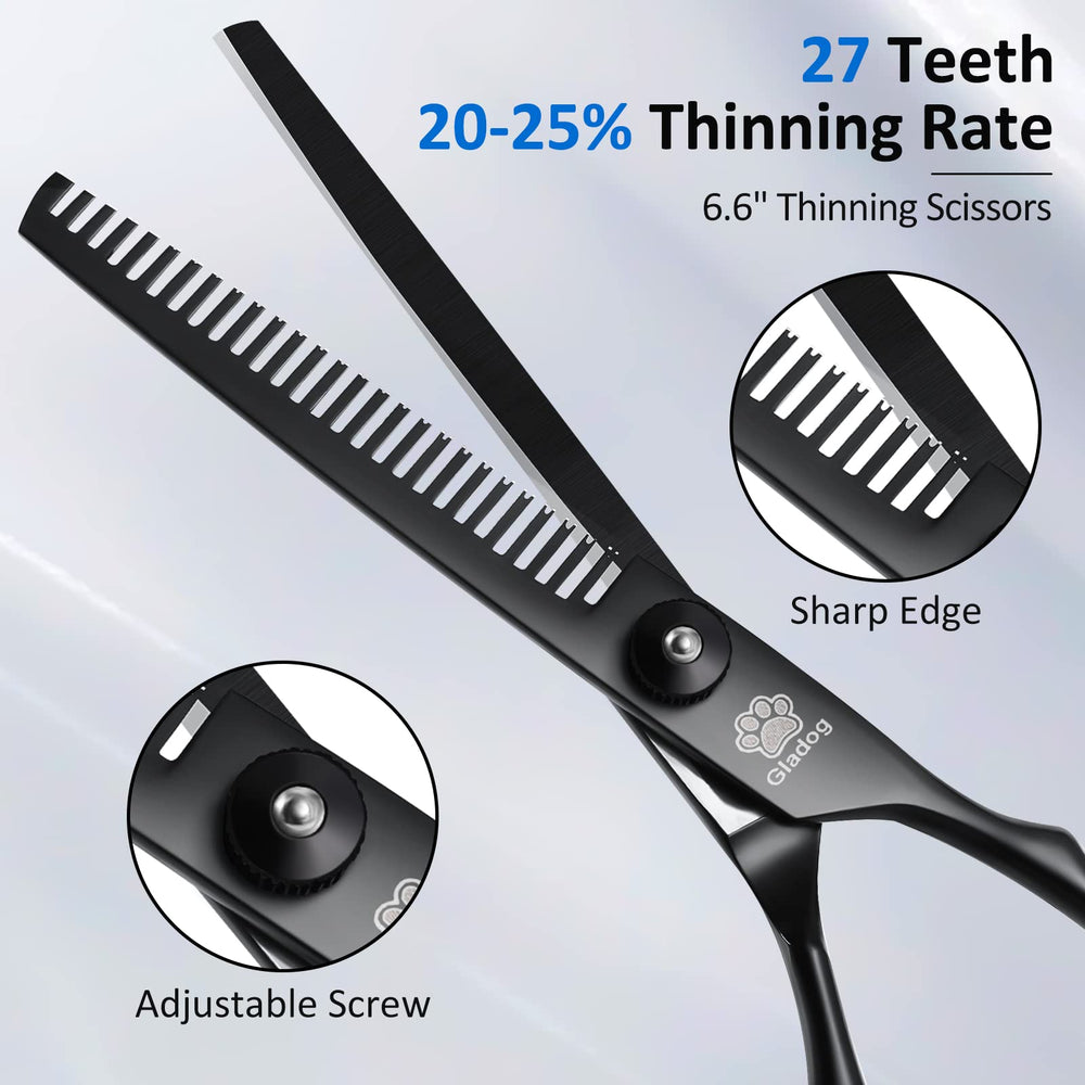 GLADOG curved grooming scissors shape around ears and face.