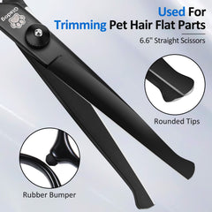 GLADOG straight grooming scissors deliver clean cuts through coat.