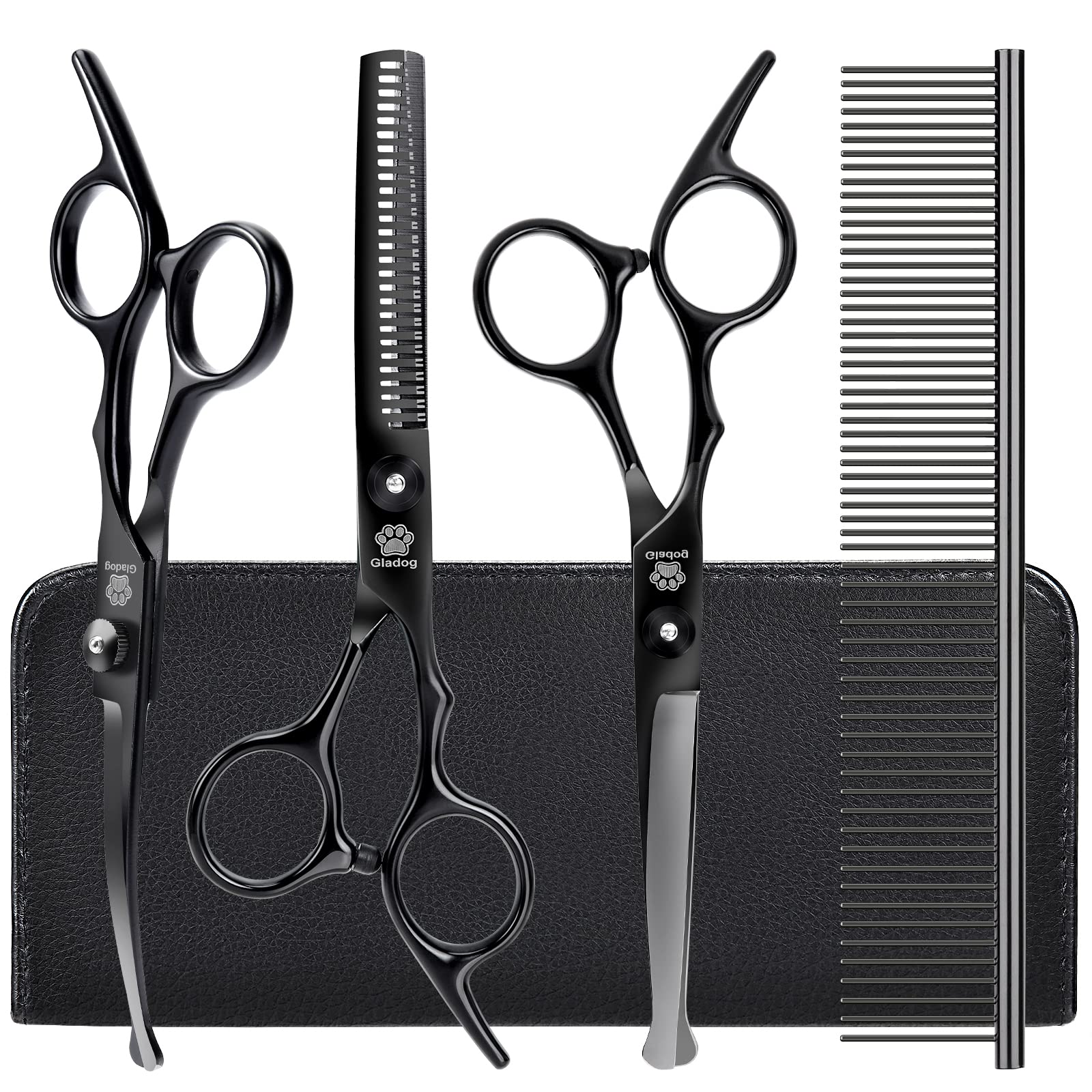 GLADOG thinning scissors in use for precise fur thinning and even texture.
