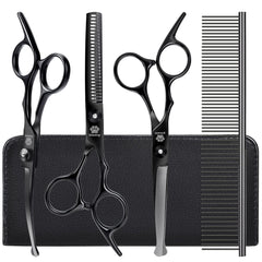 GLADOG thinning scissors in use for precise fur thinning and even texture.