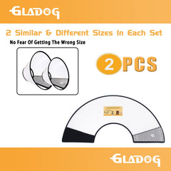 GLADOG Elizabethan collar with soft edges for comfortable wear during healing.